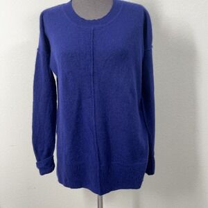 C by Bloomingdales Cashmere Sweater Women XS Blue Long Sleeve Crew Neck Knit